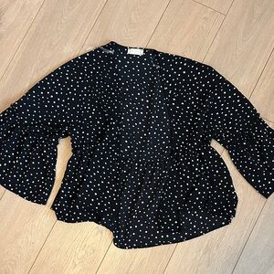 Altar’d State Peplum Polka Dot Women's Top (open front, like cardigan)